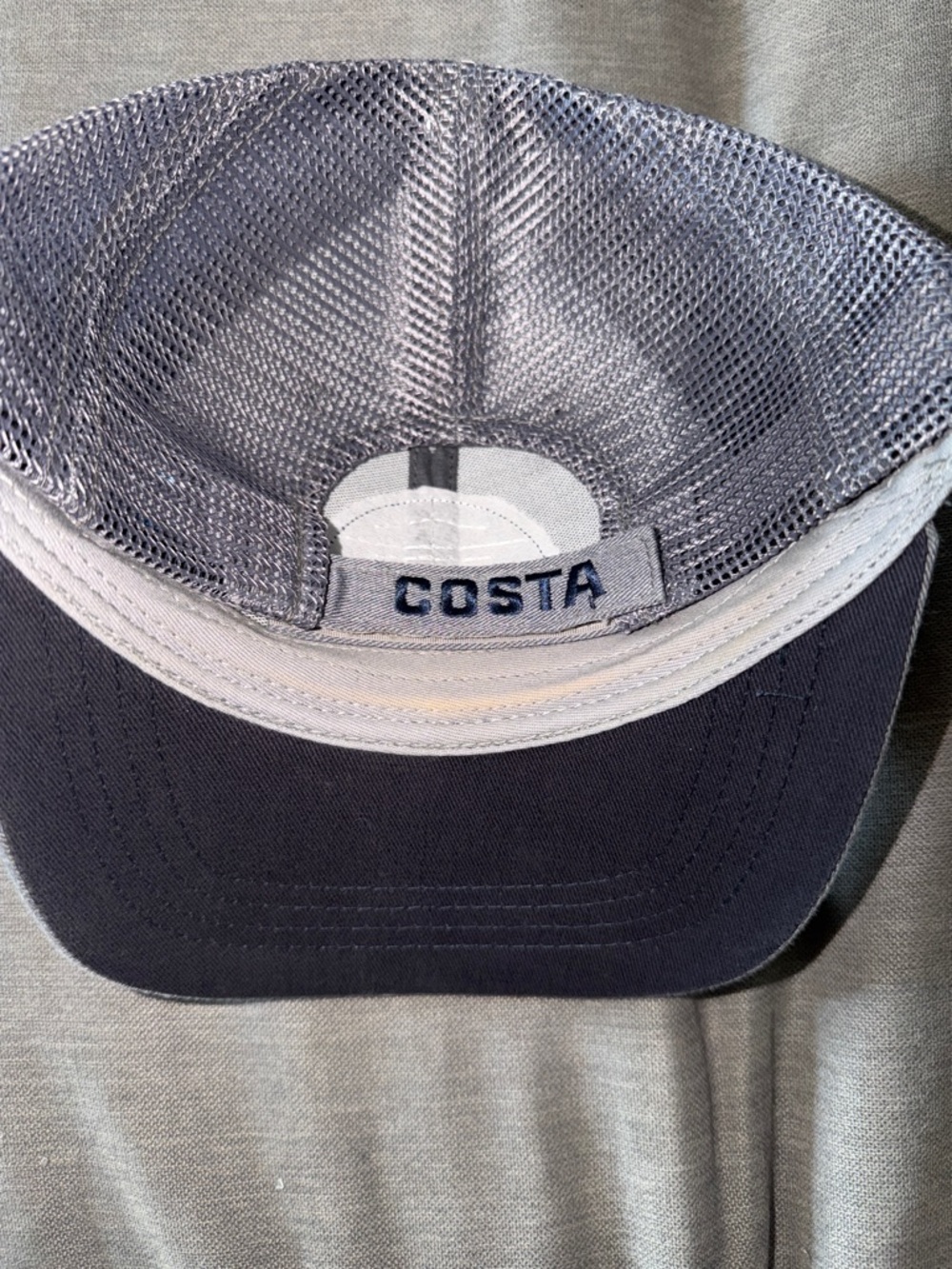 Costa Trucker Hat in Gray with Teal Patch - Picture 2 of 3